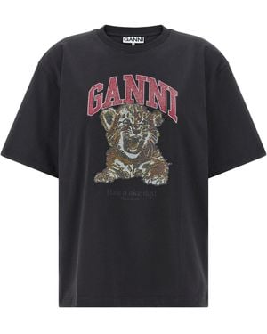 Ganni 'Tiger' T-Shirt - Black