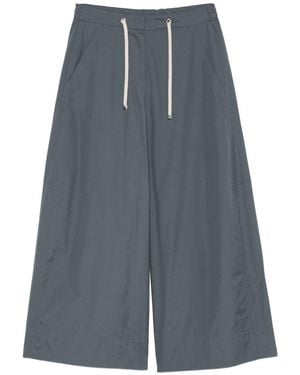 Max Mara Cotton Wide-Leg Pants - Blue