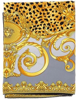 Versace Scarf With Geometric All-Over Motif - Yellow