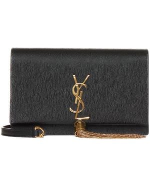 Saint Laurent Kate Leather Wallet On Chain Bag - Black