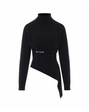 Lanvin Draped Sweater - Black