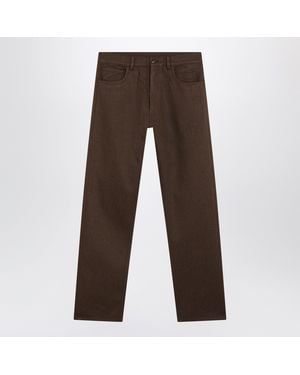 Prada Ebony-Colored Wool Pants - Brown