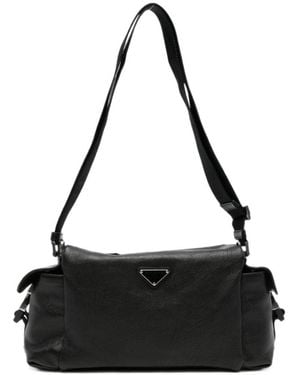 Prada Explore Re-Nylon Adn Leather Shoulder Bag - Black