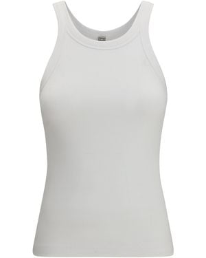 TOTEME Ribbed Cotton Tank Top - Gray