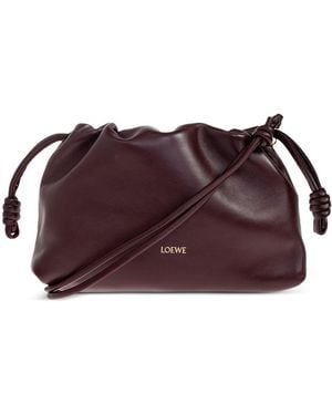 Loewe Flamenco Medium Leather Clutch - Purple
