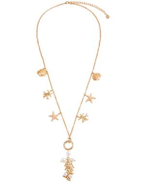 Self-Portrait Necklace Coral Charm' With Coral Charm - Multicolor