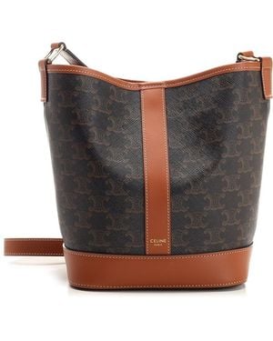 Celine "Triomphe" Bucket Bag - Black