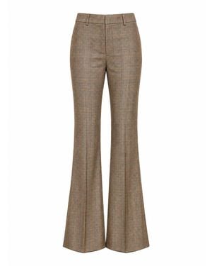 Saint Laurent Checked Flared Pants - Natural