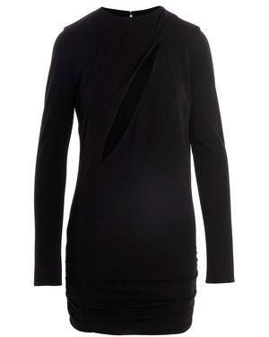 Versace One-Shoulder Cut-Out Midi Dress - Black