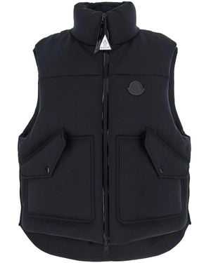 Moncler Genius 'Otis' High-Neck Vest With Logo Patch On The Chest - Blue