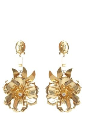 Miu Miu Crystal Metal Earrings - Metallic