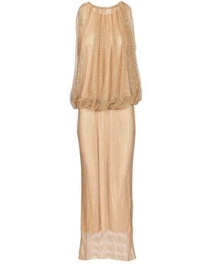 Sportmax Sleeveless Jersey Dress With Crystals - Natural