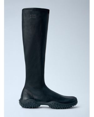 Miu Miu Stretch Nappa Leather Boots - Blue