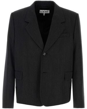 Loewe Charcoal Wool Blazer - Black
