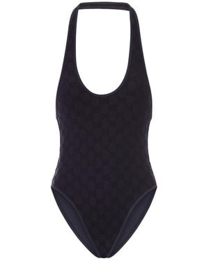 Gucci Gg Stretch Jersey Swimsuit - Blue