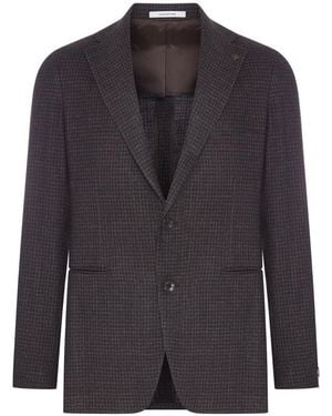 Tagliatore Single-Breasted Wool And Silk Blend Jacket - Black