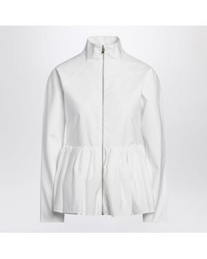 Alaïa Cotton Poplin Peplum Jacket - White