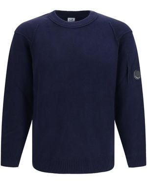 C.P. Company Grs Lambswool Crewneck Sweater - Blue