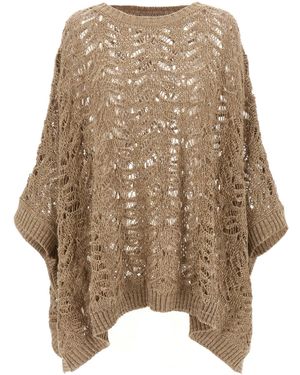 Brunello Cucinelli Foliage Lace Capes Beige - Natural