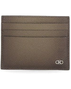 Ferragamo Gancini Credit Card Holder - Brown