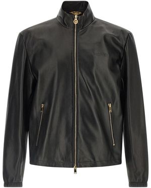 【VERSACE】 black wool casual jacket （関税送料込） Versace Blouson faux shearling-lined denim jacket Versace
