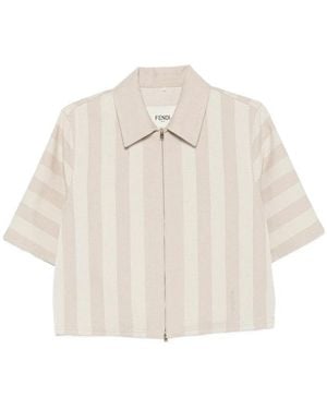 Fendi Neutrals Jackets - White