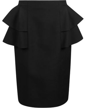 Valentino Crepe Couture Midi Skirt - Black