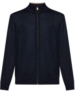 Paul Smith Wool Zipped Cardigan - Blue
