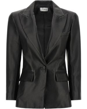 Balmain Leather Blazer - Black