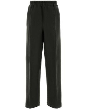 Ami Paris Ami Charcoal Wool Wide-Leg Pant - Black