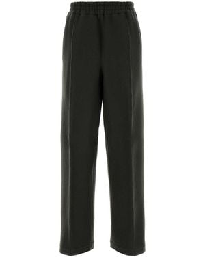 Ami Paris Ami Charcoal Wool Wide-Leg Pant - Black