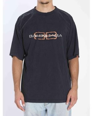 Balenciaga Cotton T-Shirt - Blue