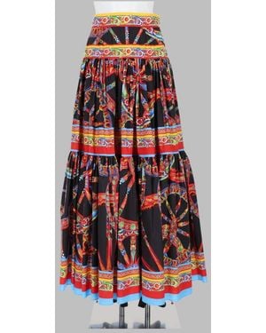Dolce & Gabbana Printed Tiered Cotton Maxi Skirt