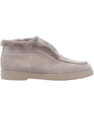 ショートブーツ・ブーティ Santoni Slip-On Desert Boots In Suede And Shearling 0400017301942_BLUE_A1?wid=600&