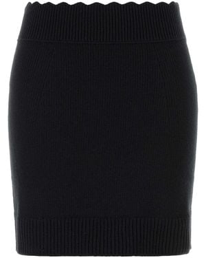 Chloé Wool Blend Mini Skirt - Black