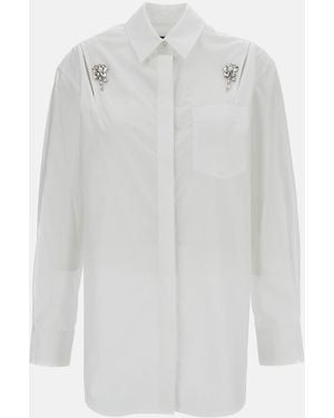 Simone Rocha Cotton Crystal Embellished Shirt - White
