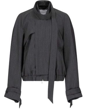 Victoria Beckham Jacket With Scarf Detail - Black