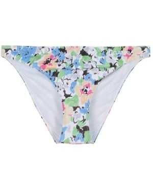 Ganni Floral Swimwear - Blue