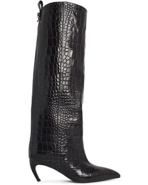 The Attico 'Lea 65' Dark Leather Boots - Black