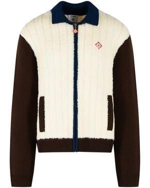 CASABLANCA Café Culture Wool Fleece Jacket - Black