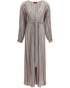 Missoni Long Sequin Cardigan Dress - Gray