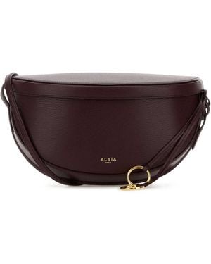 Alaïa Burgundy Leather East West Belt Bag - Brown