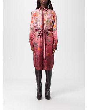 Gucci Printed Silk Twill Shirt Dress - Red