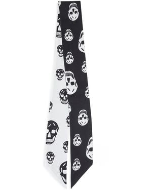 McQueen Skull Ribbon Scarf - Black