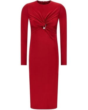 Versace Dress With Decorative Draping - Red