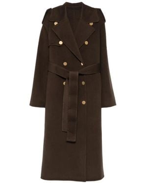 Alberta Ferretti Wool Trench - Brown