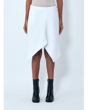 Lemaire Asymmetric Denim Skirt - White