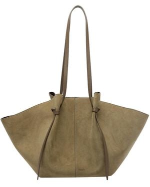 Yuzefi Large Suede Mochi Shoulder Bag - Green