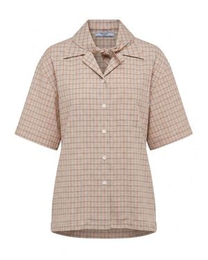 Prada Madras Print Shirt - Natural