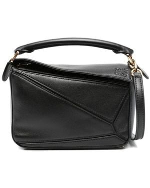 Loewe Puzzle Mini Leather Handbag - Black